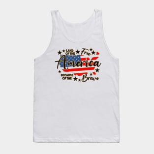 funny america land of the free, American Tour, Happy 4th Of July Tank Top